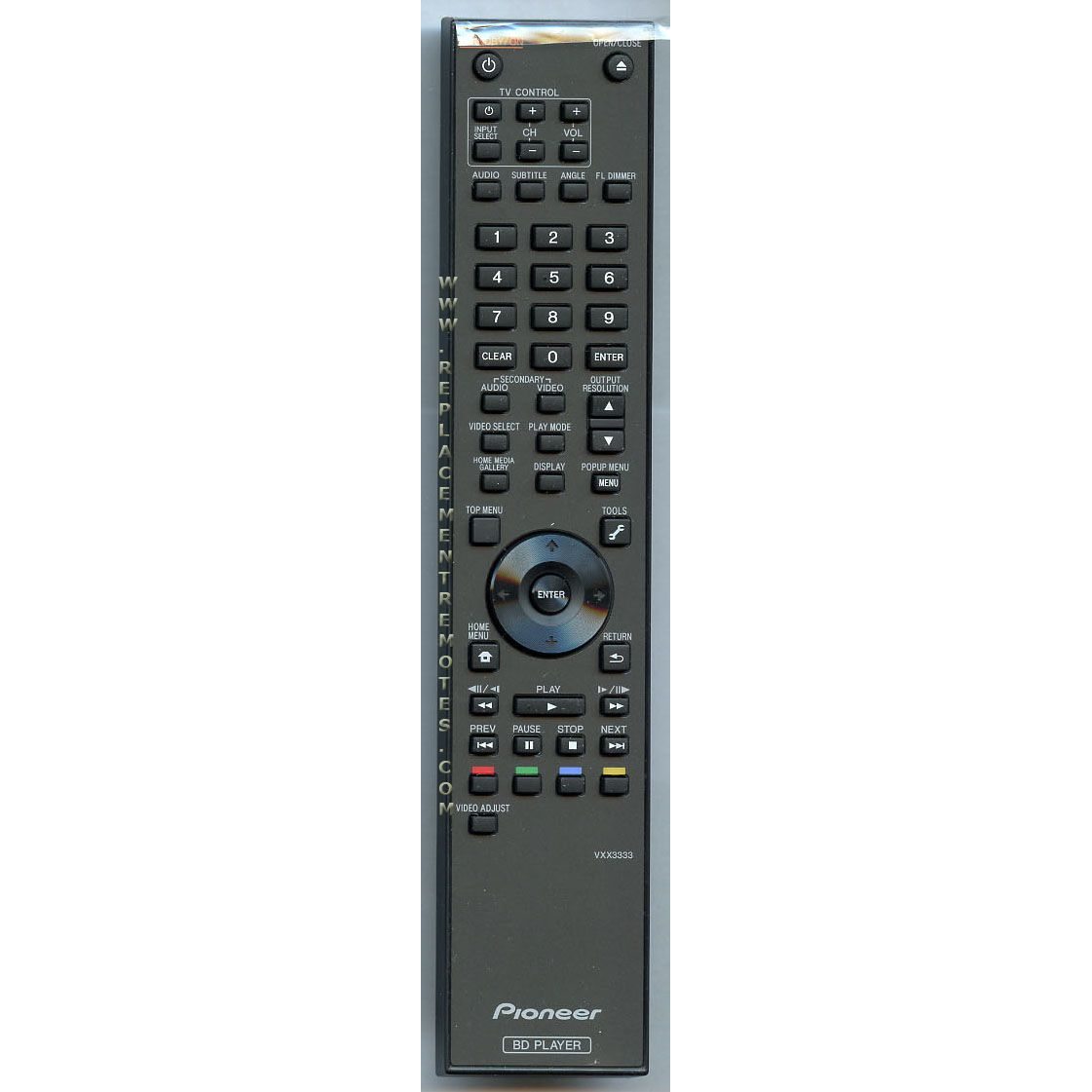 Pioneer VXX3333 Blu-ray Remote Control