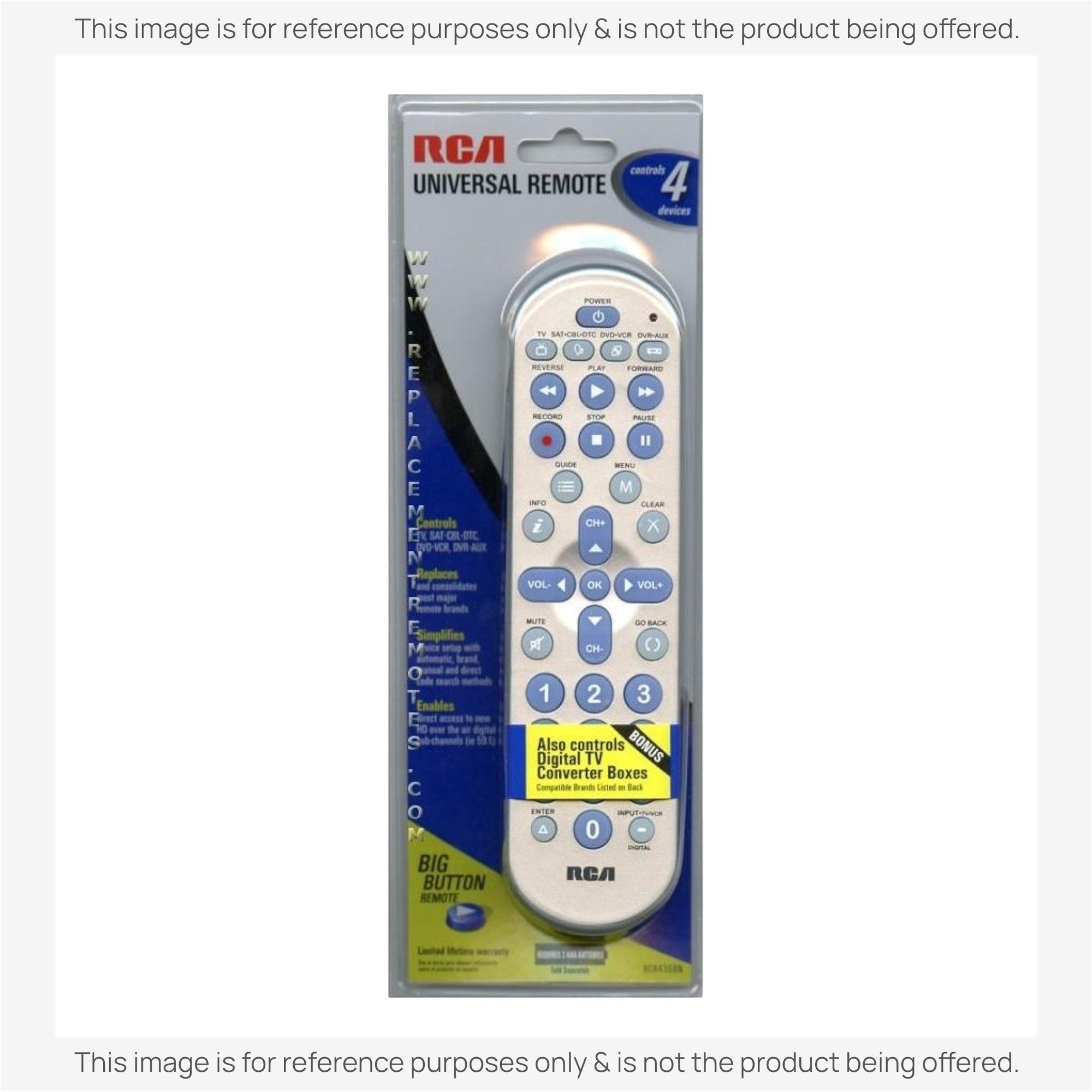 Anderic Substitute for RCA RCR4358N 4-Device Universal Remote Control [RRU401]