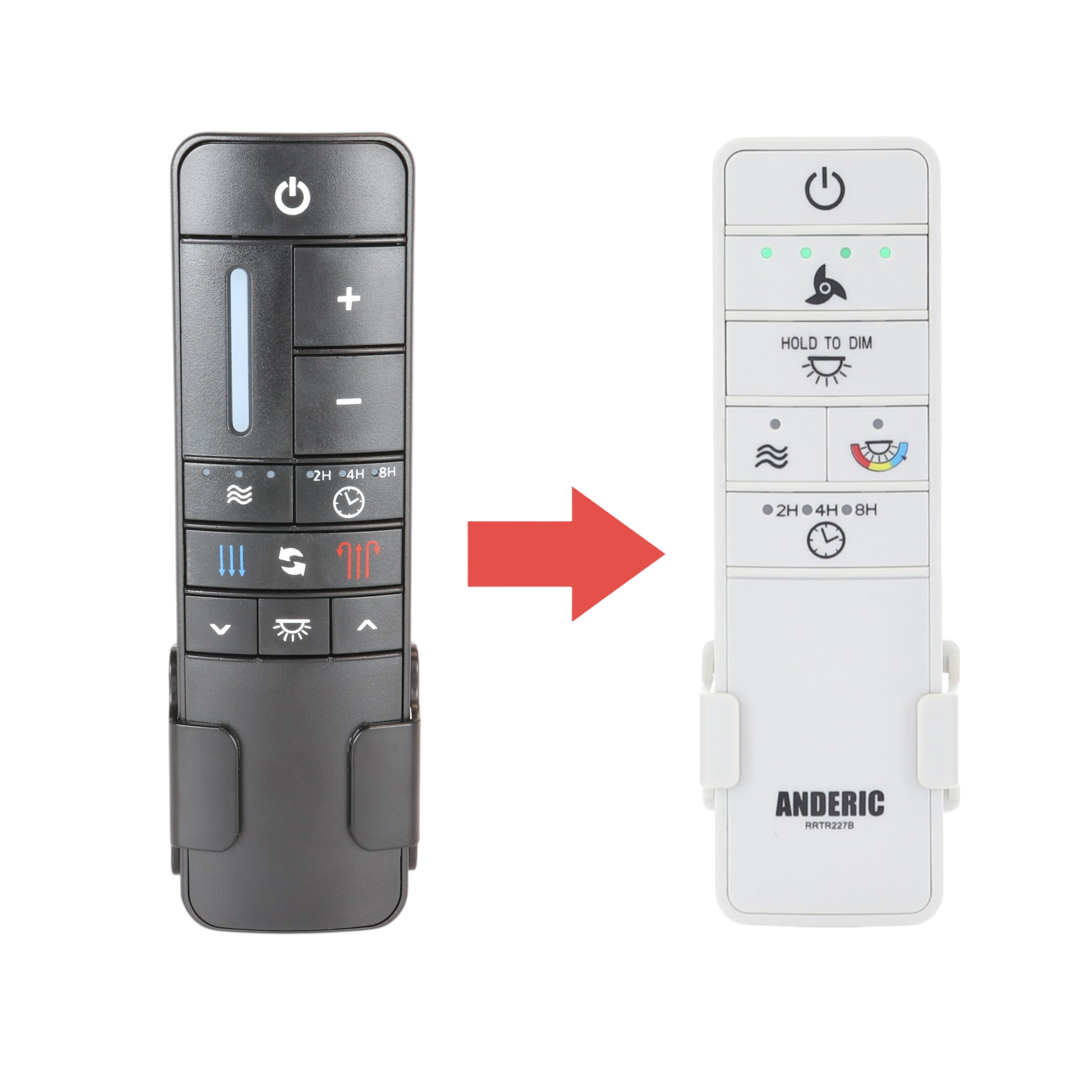 Anderic RRTR227B Ceiling Fan Remote Control for Hampton Bay Hubspace TR227B, 2AQZU-18015 - White