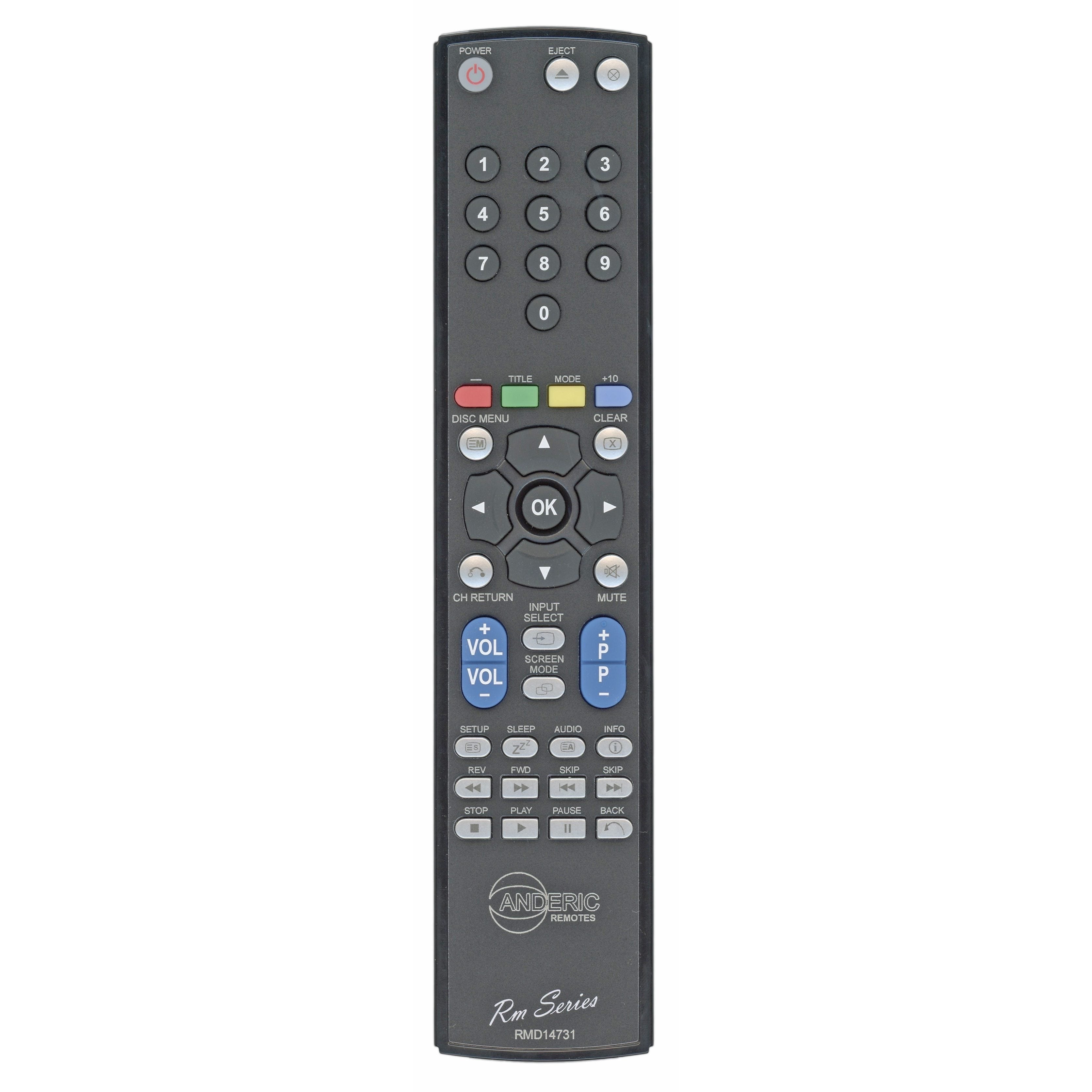 Substitute for Insignia NF016UD TV/DVD Remote Control [RMD14731]