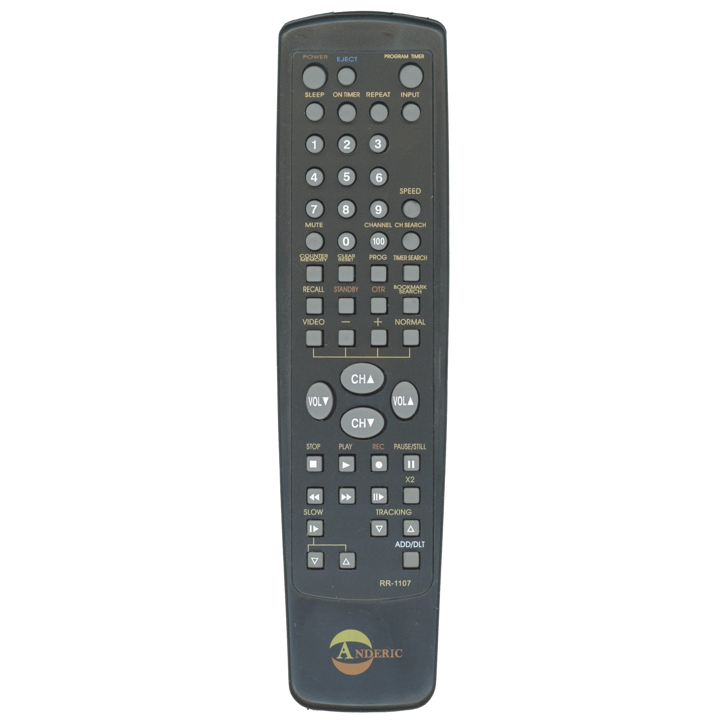 Anderic RR1107 Replacement Remote Control for Panasonic TV/VCR | VSQS1107, VSQS1443