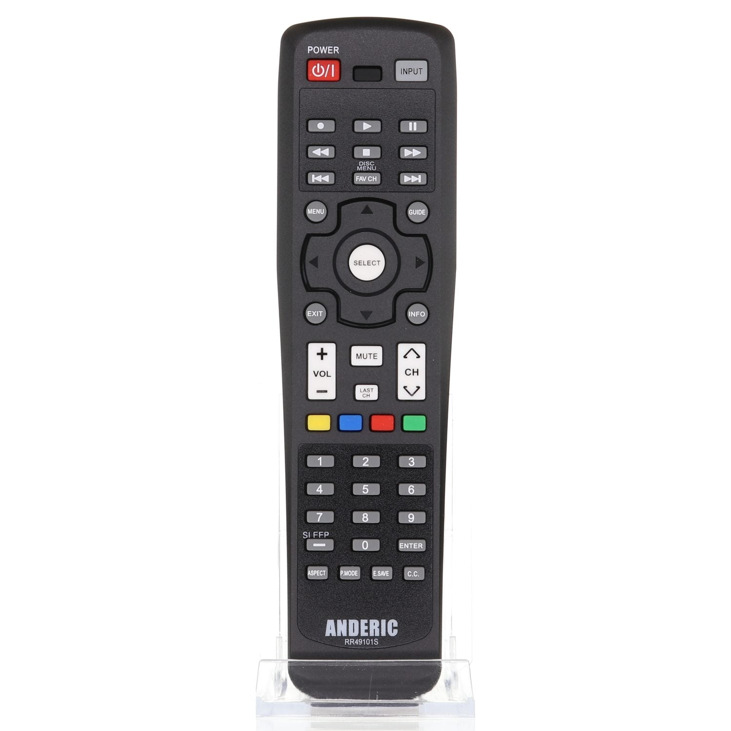 Anderic RR49101S Replacement TV Remote Control for Hitachi CLU-49101S, CLU-4984S, and Others