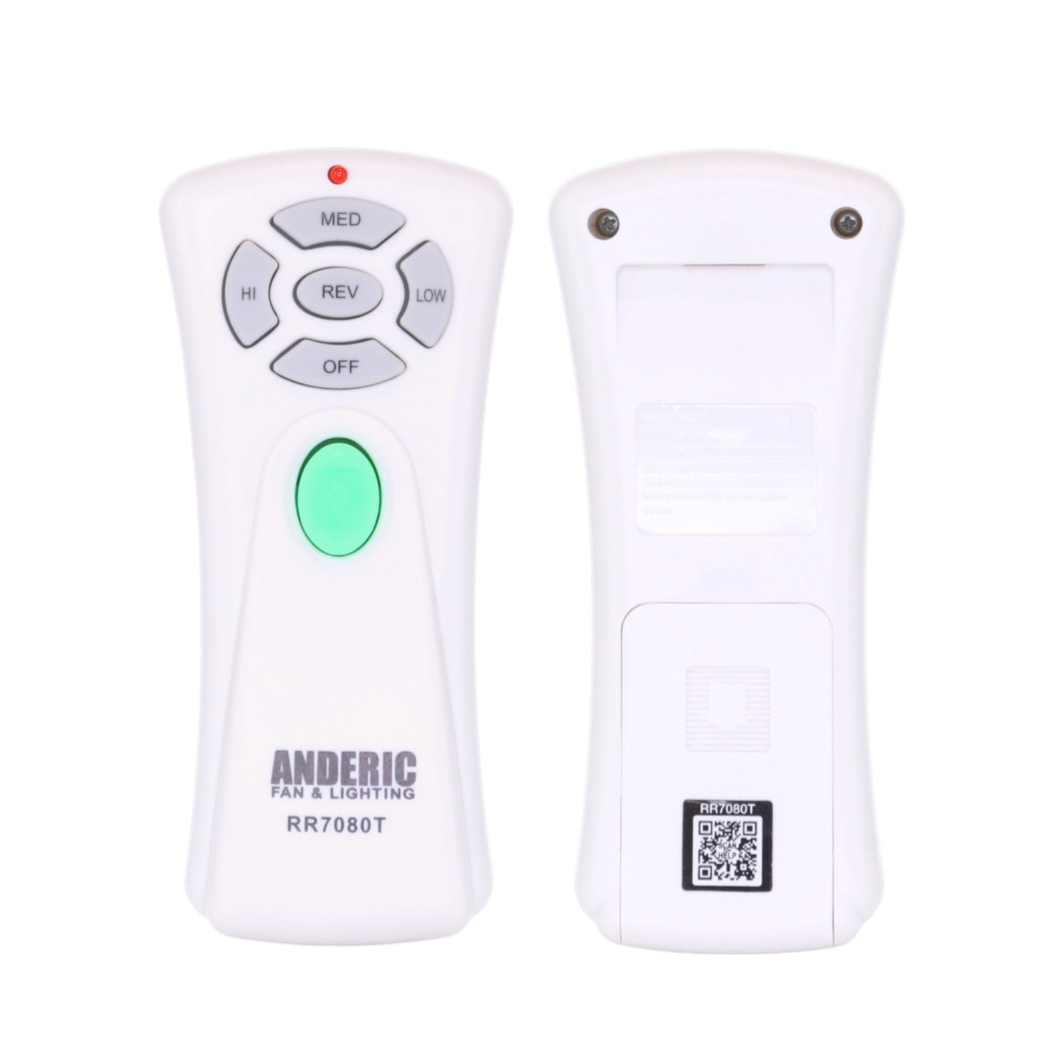 Anderic Substitute for allen + roth UC7080T1 Ceiling Fan Remote Control [RR7080T]