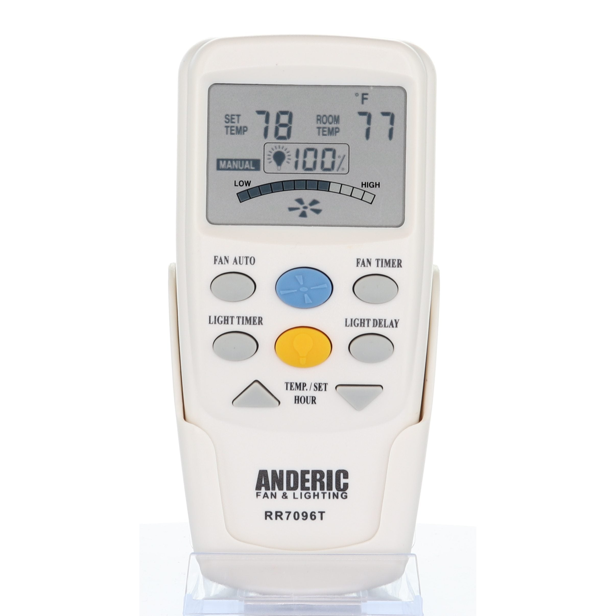Anderic RR7096T Replacement Thermostatic Ceiling Fan Remote Control with Fan Timer Key | CHQ7096T, CHQ8BT7096T
