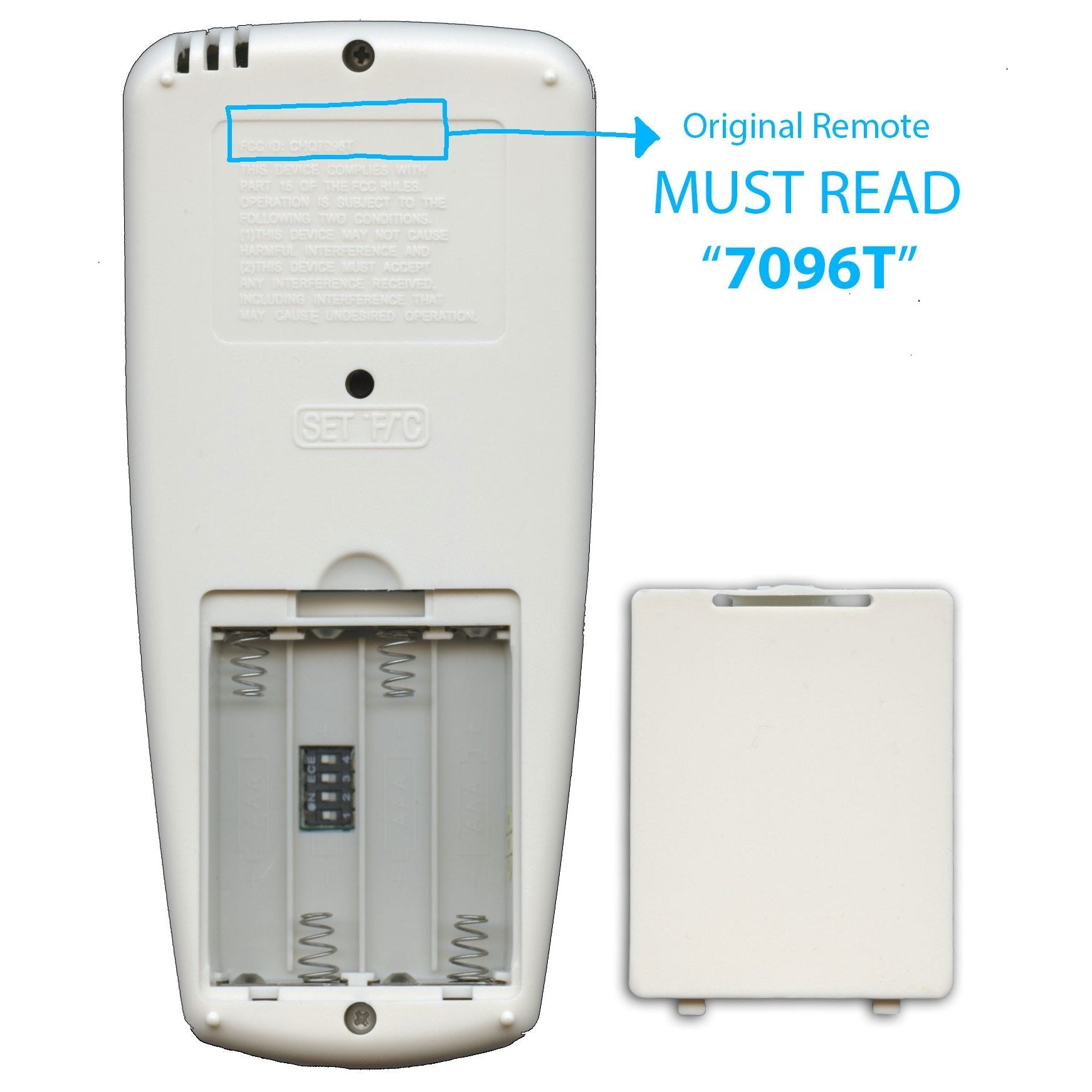Anderic RR7096TR Replacement Thermostatic Ceiling Fan Remote Control with Reverse Key | CHQ7096T, CHQ8BT7096T