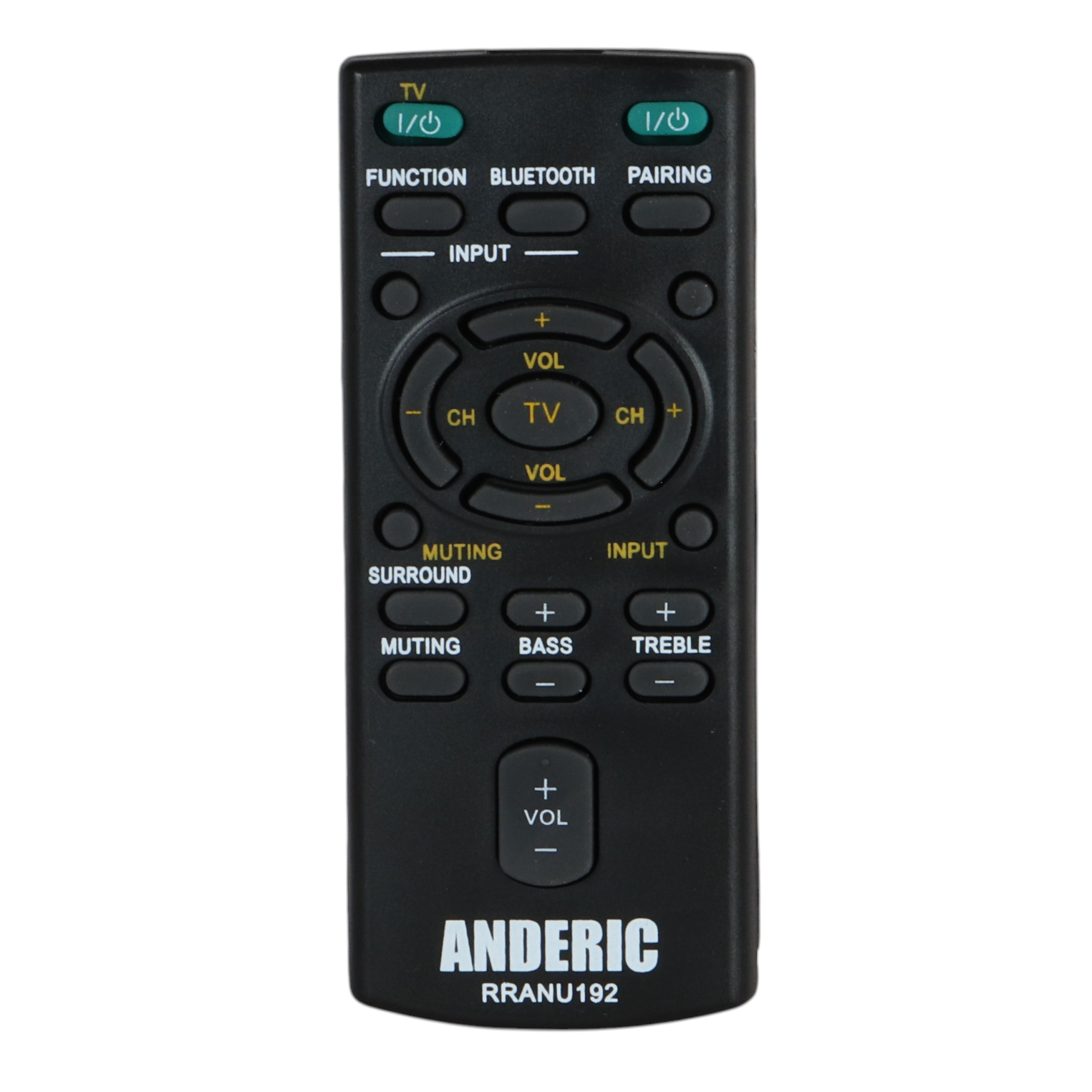 Anderic RRANU192 Replacement Remote Control for Sony Sound Bar | RM-ANU192, RM-ANU160, RMT-AH101U, RM-ANU191, RM-ANU159