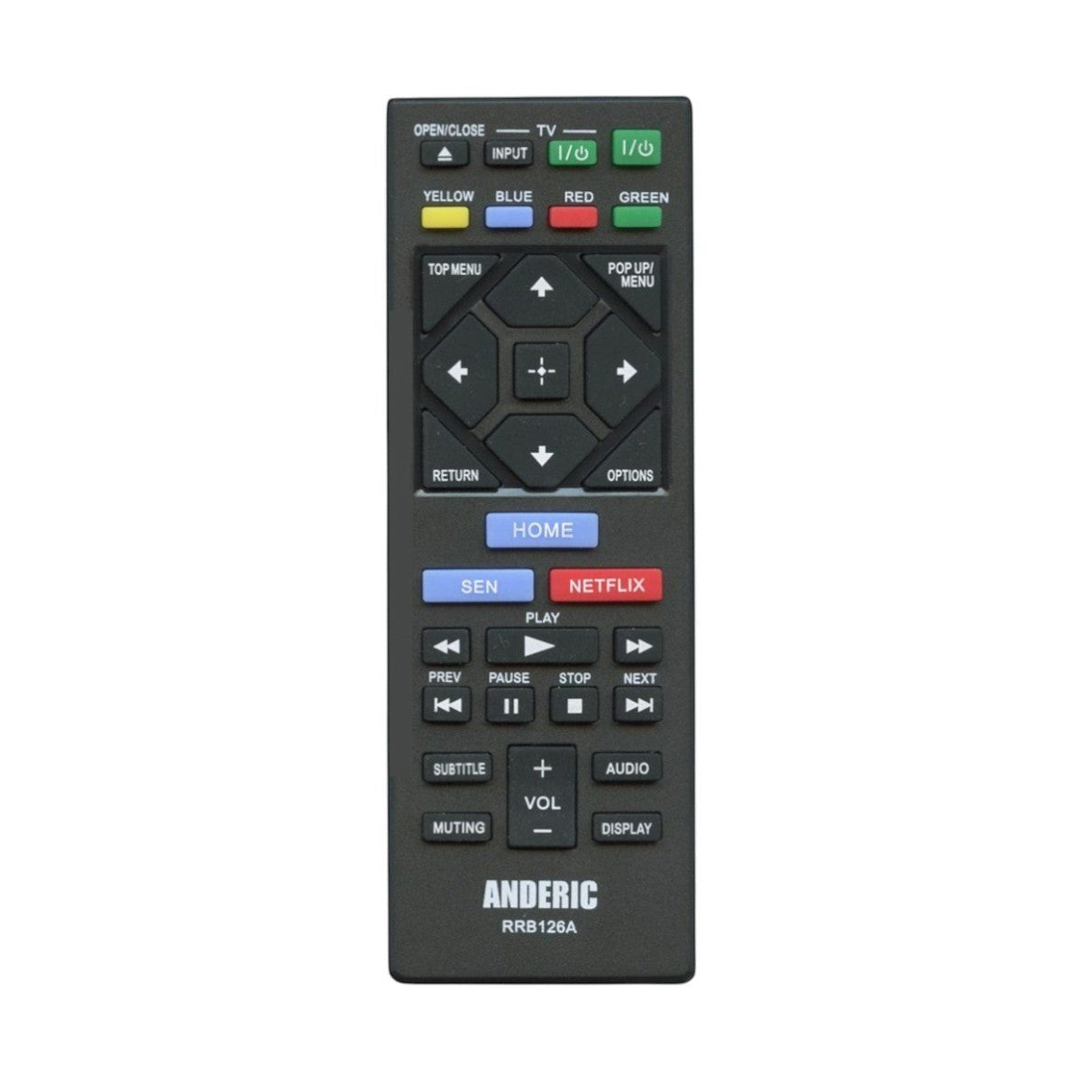 Anderic Substitute for Sony RMT-B127P Blu-ray Disc Player Remote Control 1-492-681-11 1-492-681-21 [RRB126A]