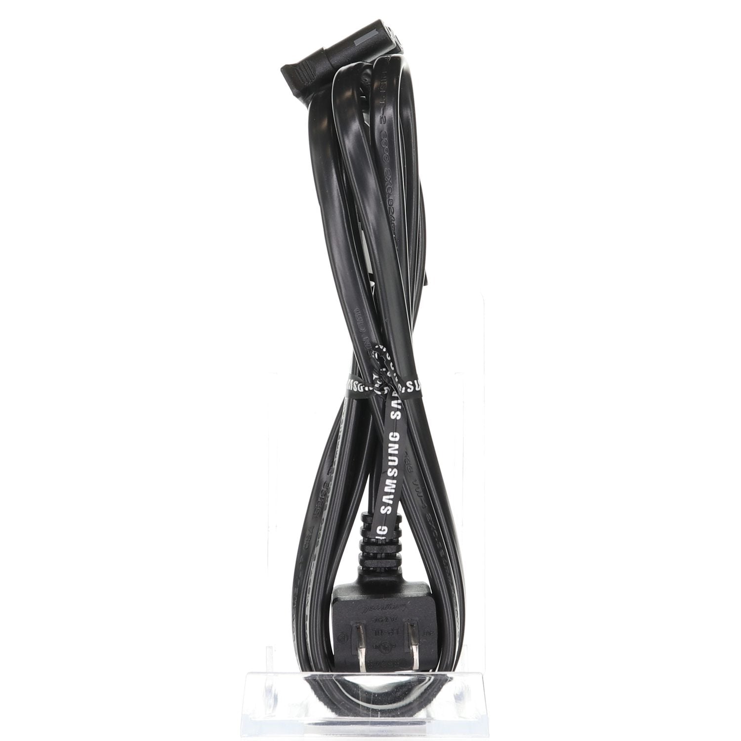 Samsung TV AC Power Cable | Right-Angle C7 Figure-8 Female to Right-Angle 2-Prong Male | Non-Polarized - 3903-000853