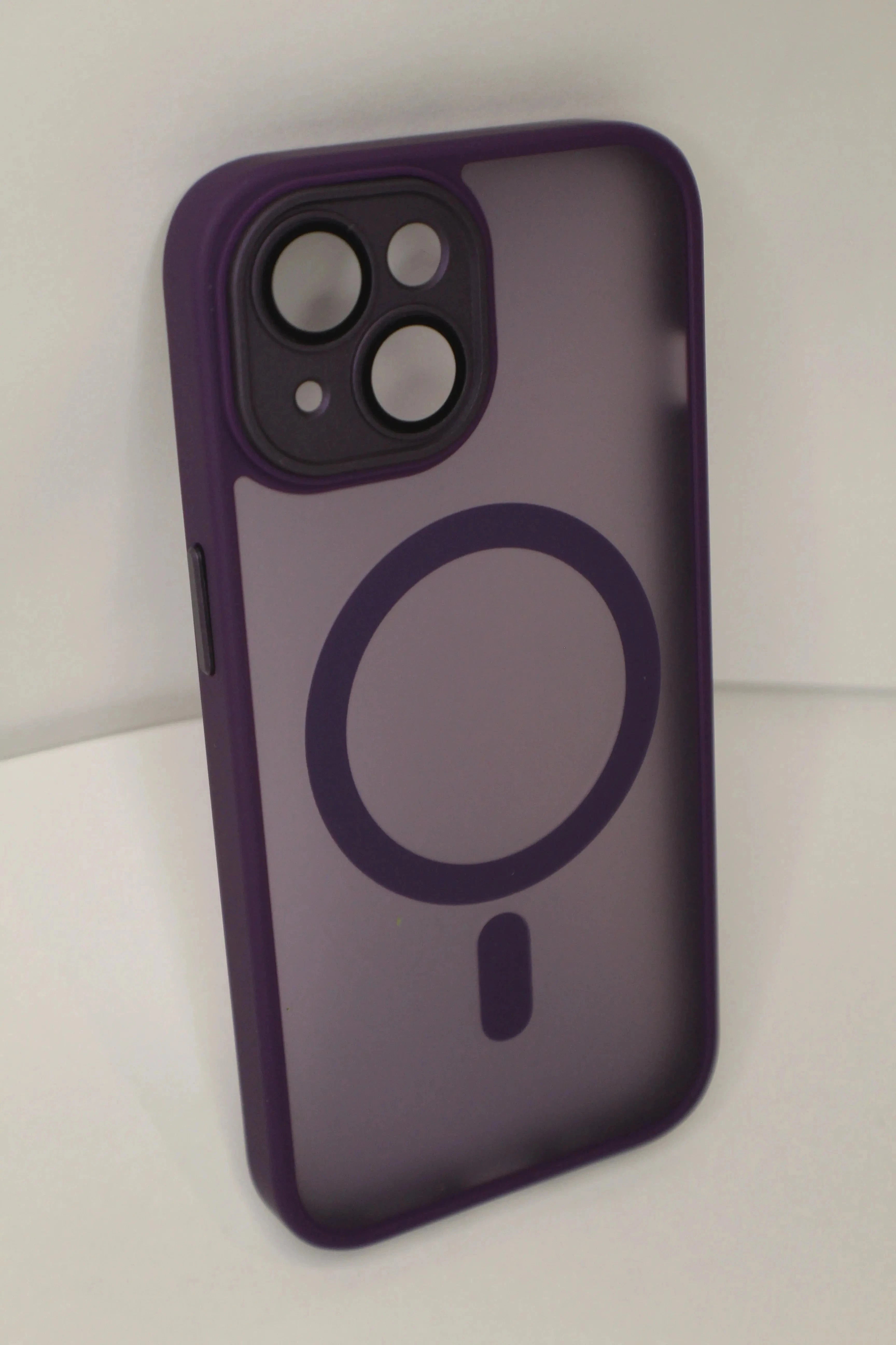 shockproof phone case For Phone Armor Magnetic Wireless Charging Case For iPhone Shockproof Lens Protection Cover Dark Purple