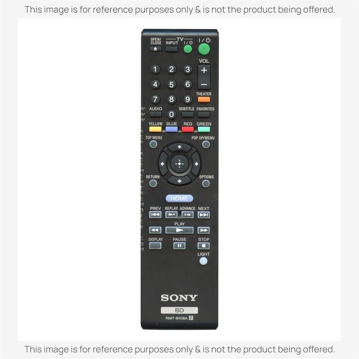Anderic Substitute for Sony RMT-B108A Blu-ray Disc Remote Control 1-487-683-11 [RRB126A]