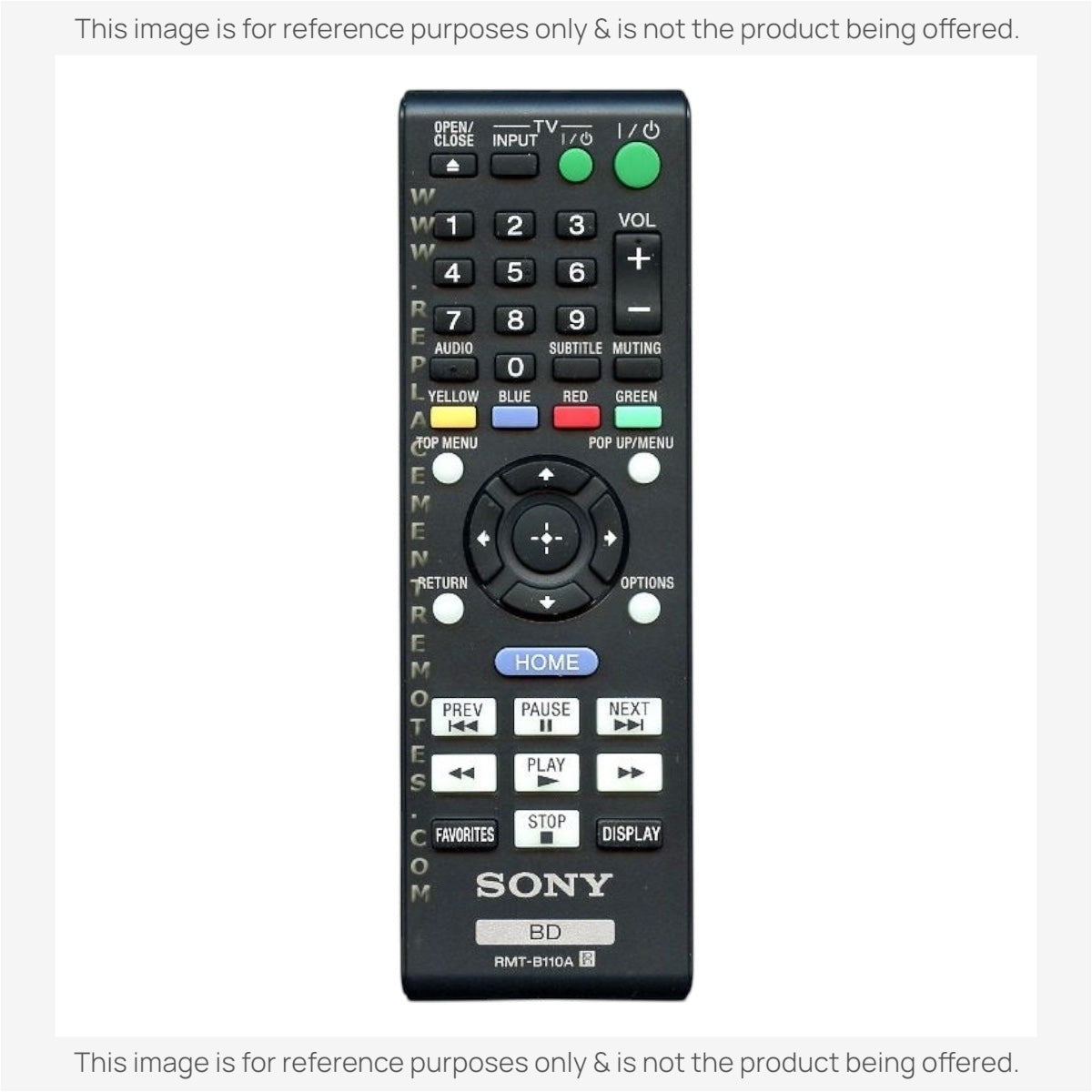 Anderic Substitute for Sony RMT-B110A Blu-ray Disc Player Remote Control 1-489-402-11 [RRB126A]