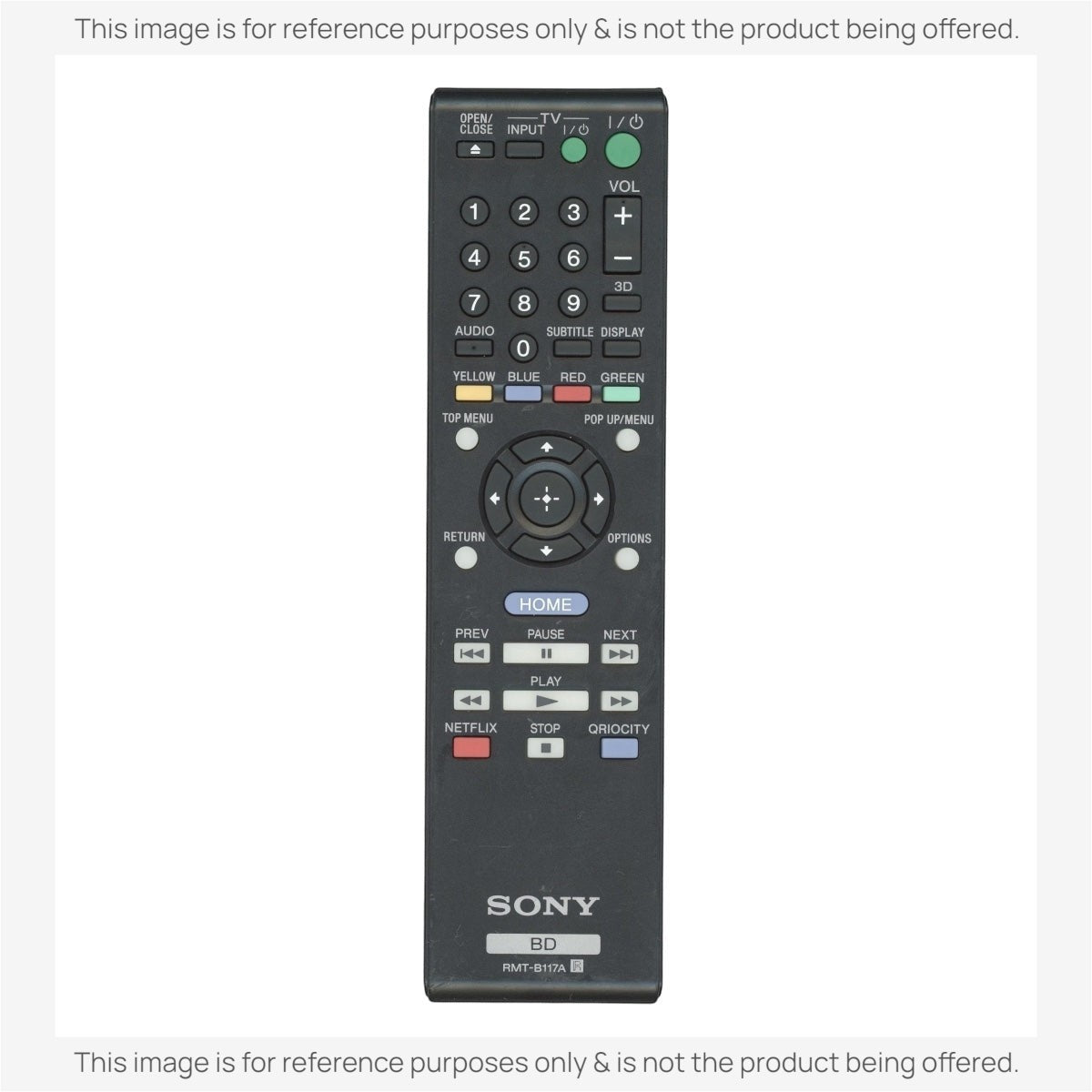 Anderic Substitute for Sony RMT-B117A Blu-ray Disc Remote Control A-1845-318-A [RRB126A]