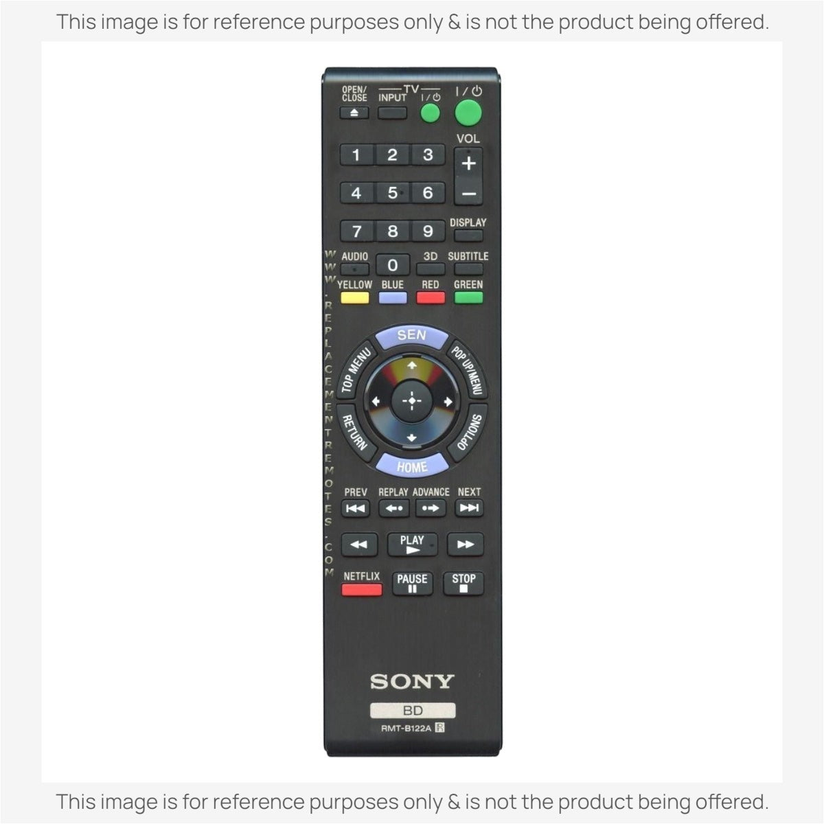 Anderic Substitute for Sony RMT-B122A Blu-ray Disc Remote Control 1-489-969-12 [RRB126A]