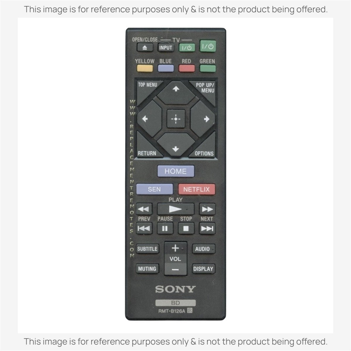 Anderic Substitute for Sony RMT-B126A Blu-ray Disc Remote Control 1-492-678-11 [RRB126A]