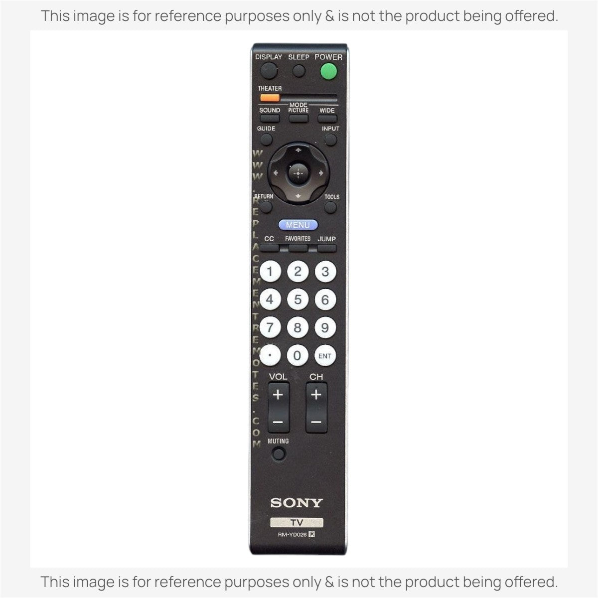 Anderic Substitute For Sony RM-YD026 TV Remote Control - RMYD026 [RRYD023]
