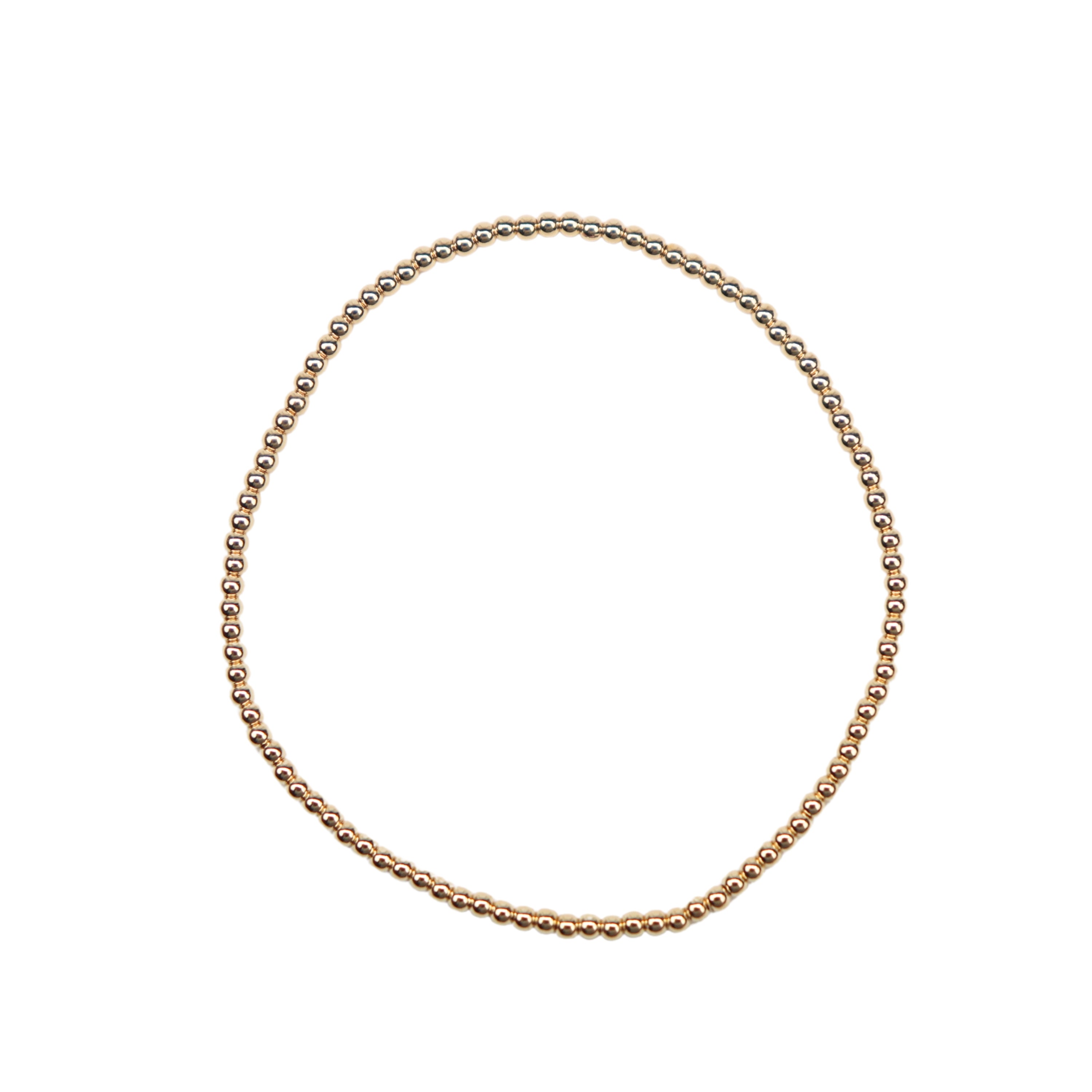 Stretchy Gold-Fill Beaded Bangle Bracelets, 14/20 Gold-Filled, 6.5" Diameter