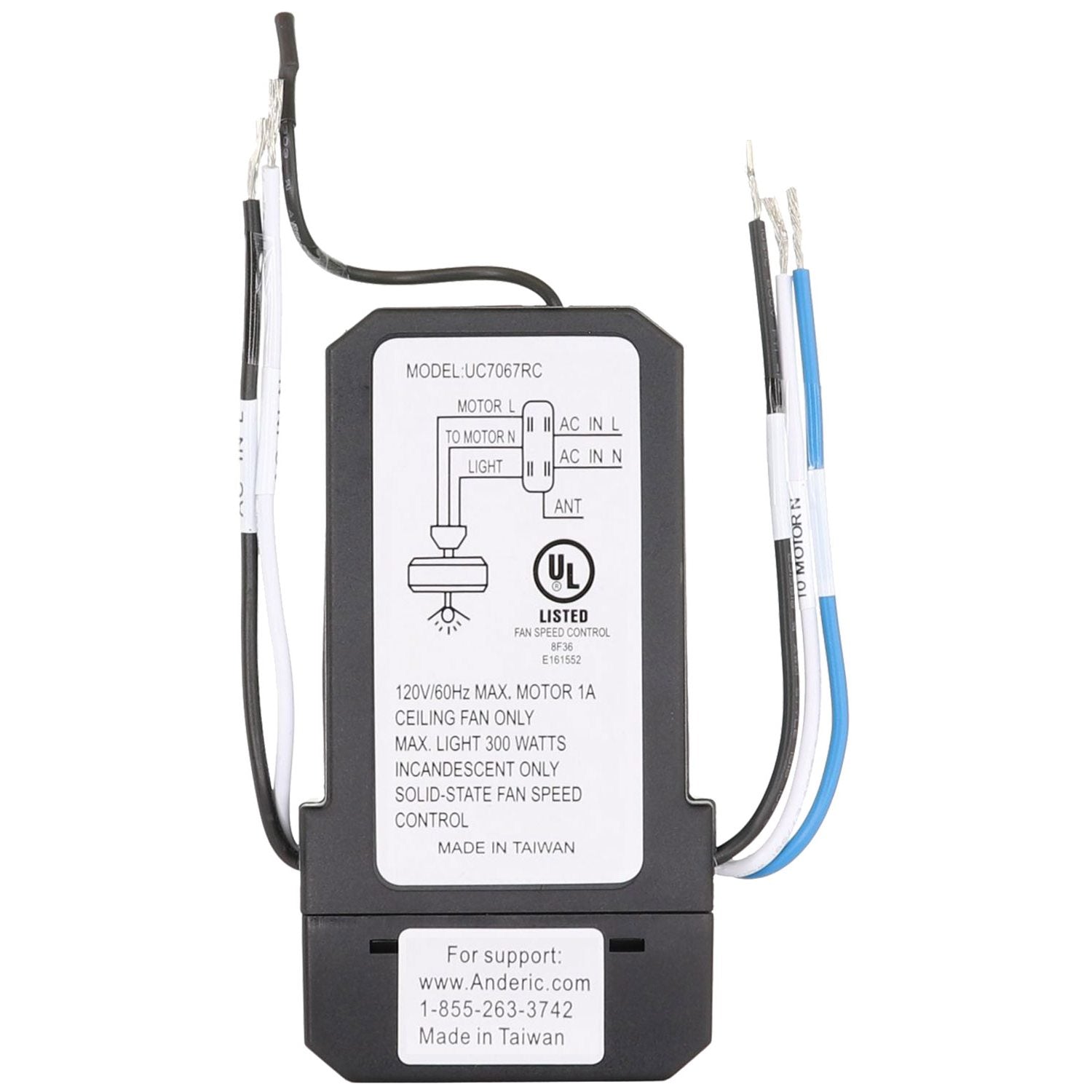 Anderic UC7067FMRX / FAN28R Replacement Ceiling Fan Receiver for Hampton Bay and Others | UC7067RC