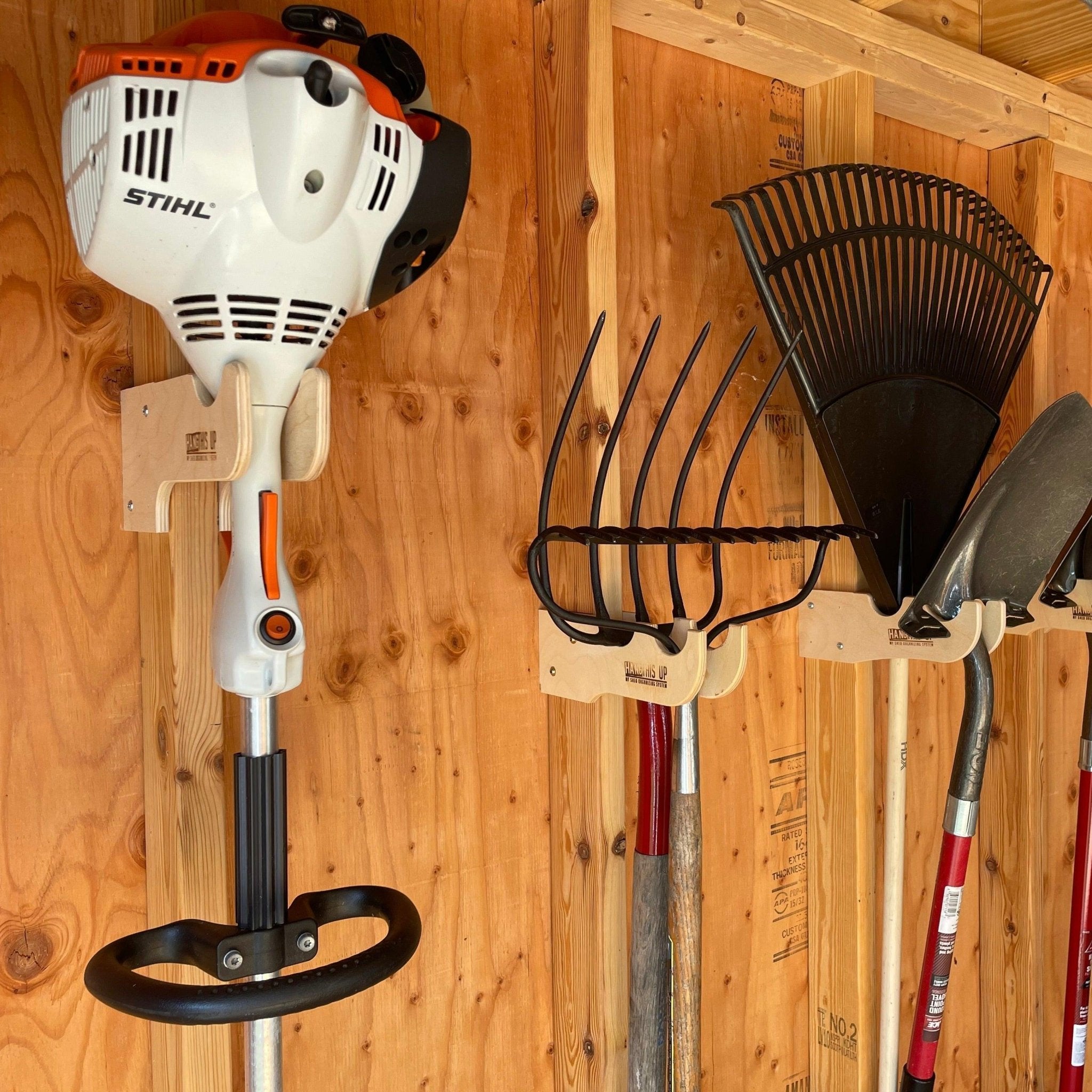 Weed Wacker Organizer Rack -Stud Mounted