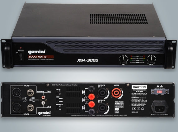 Two Channel 3000 Watt Max Pro Amp w/3 Speakon outputs for Channels A/B/Bridge