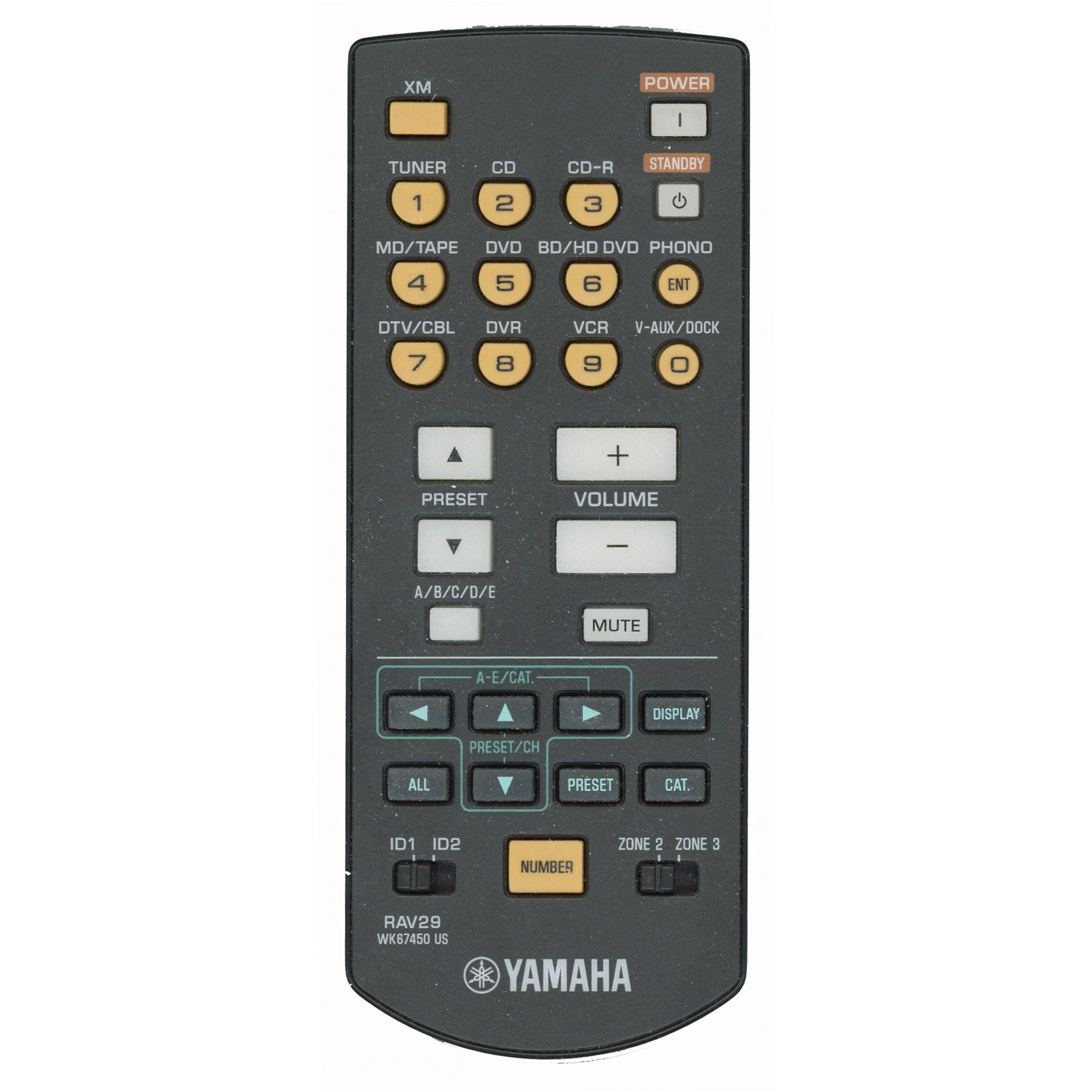 Yamaha RAV29 ZONE 2/3 A/V Receiver Remote Control - WK674500