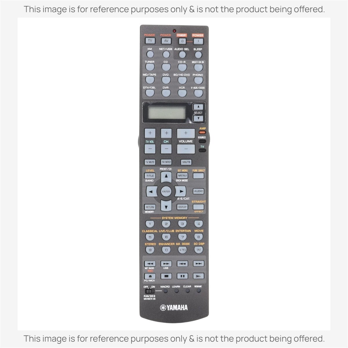 Anderic Substitute For Yamaha RAV369 A/V Receiver Remote Control - WK480700 [RRAV311, Limited Functions]