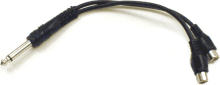 Y Cable, 1/4-in TS to Dual RCAF