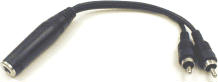 Y Cable, 1/4 In Tsf To Dual Rca