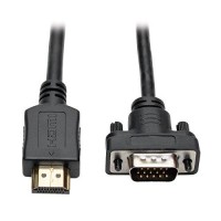 Tripp Lite HDMI to VGA Active Adapter Converter Cable Low Profile HD15 M/M 1080p 10ft (P566-010-VGA), Black