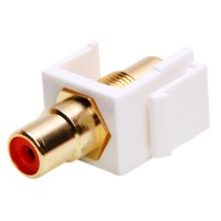 Cmple - Keystone Jack - Modular Rca With Red Center (White)