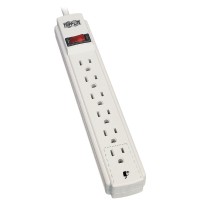 Tripp Lite 6 Outlet Power Strip, 15ft Cord, Gray