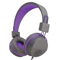 Jlab Jbuddies Studio On-Ear Kids Wired Headphones | Toddler Headphones | Kid Safe | Studio Volume Safe | Volume Limiter | Folding | Adjustable | Noise Isolation | With Mic (Graphite/Purple)