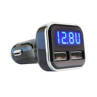 Jebsens 4.8A 24W Dual Usb Car Charger Volt Meter Car Battery Monitor With Led Voltage & Amps Display, For Iphone 7 / 6S / Plus, Ipad Pro/Air 2 / Mini, Galaxy S7 / S6 / Edge/Plus, Note 5/4