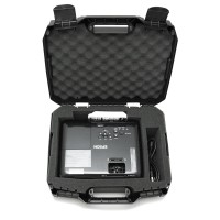 Casematix Hard Shell Projector Travel Case Compatible With Epson Vs250 Svga, Vs350 Xga, Vs355 Wxga Projectors With Hdmi Cable And Remote In Custom Foam Compartments, Case Only