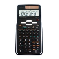 Sharp El-531Tgbbw 12-Digit Scientific/Engineering Calculator With Protective Hard Cover, Battery And Solar Hybrid Powered Lcd Display, Great For Students And Professionals, Black,Black And White