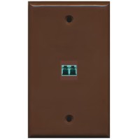 Riteav - 1 Port Lc Fiber 10Gb Duplex Wall Plate - Brown - Bracket Included