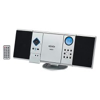 Jensen Modern Black Series Jmc-180 Silver Wall Mountable Vertical Loading Cd Music System, Digital Am/Fm Stereo With Speakers, Aux-In, & Headphone Jack Remote Control (Silver)