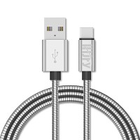 Lhjry Usb Type C Cable, [6.6Ft 2 Pack] Metal Indestructible Chew Proof 3A Fast Charging,Charger Cord, For Samsung Galaxy Note 20 10 9 S20 S10 S9 S8, Lg V20 G5 6P, Moto G6, Oneplus 5T, Htc 10 (Silver)