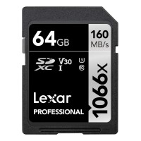 Lexar 64GB Professional SDXC UHS-I Memory Card, Black