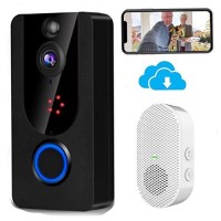 Wireless Doorbell Camera 1080P With Chime, Video Doorbell Camera With Pir Motion Detection, Wi-Fi Smart Door Bell With Lifetime Free Cloud Service, Ip65 Waterproof, 2-Way Audio, Clear Night Vision
