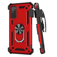 Case For Samsung Galaxy S20 Fe 5G With Belt Clip,Military Grade Drop Full-Body Protection Coverbelt Clip Holster & Magnetic Ring Holder] 360 Degree Rotating Kickstand Case For Galaxy S20 Fe 5G (Red)