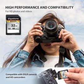 Gigastone 32Gb 5-Pack Sd Card V10 Sdhc Memory Card High Speed Full Hd Video Compatible With Canon Nikon Sony Pentax Kodak Olympus Panasonic Digital Camera With 5 Mini Cases