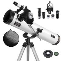 Hsl Reflector Telescope76Mm Aperture 700Mm Focal Length Astronomy Reflector Telescopes (35X-875X) For Adults And Kids-With 3 Eyepieces5X Barlow Lensmoon Filter And Smartphone Adapter