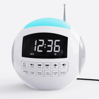 Raynic Clock Radio, Bluetooth Alarm Clock Radio, Dual Alarm Clock With Usb Charger, 7 Color Night Light, 1224H, Dst, 5 Adjustable Volume, Dimmer For Bedrooms Living Room