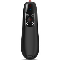 Wireless Powerpoint Remote Presentation Clicker: Battery Operated Presenter Ppt Slide Advancer With Red Pointer 100Ft Control Range Plug Play Via Usb Ergonomic Design - Universal Compatibility