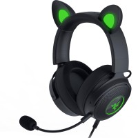 Razer Kraken Kitty V2 Pro Wired Rgb Headset: Interchangeable Ears (Kitty, Bear, Bunny) - Stream Reactive Lighting - Detachable Hyperclear Cardioid Mic - 50Mm Drivers - 71 Surround Sound - Black