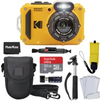 Kodak Pixpro Wpz2 Rugged Waterproof Shockproof Digital Camera 16Mp 4X Optical Zoom 1080P Full Hd Video 27 Lcd Yellow 32Gb