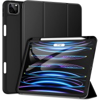 JETech Case for iPad Pro 11 Inch 2022/2021/2020 Model (4th/3rd/2nd Generation), with Pencil Holder, Support 2nd Pencil Charging, Slim Tablet Cover with Soft TPU Back, Auto Wake/Sleep (Black)