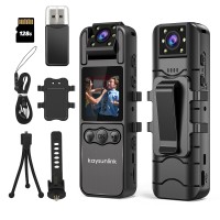 Upgraded14 Screen Body Camera Pro With Audio And Auto Video Night Vision 1080P Fhd Mini Police Wearable Body Worn Cam Port